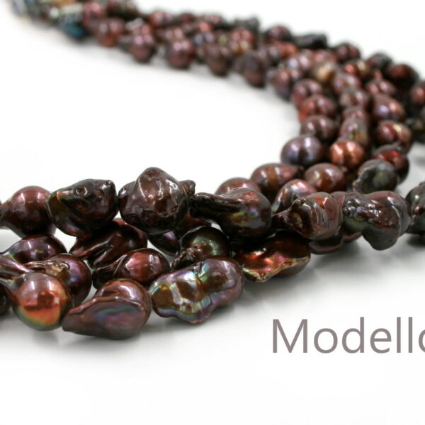Perle d'Acqua Dolce fili barocco ~ 12-14mm – Marrone