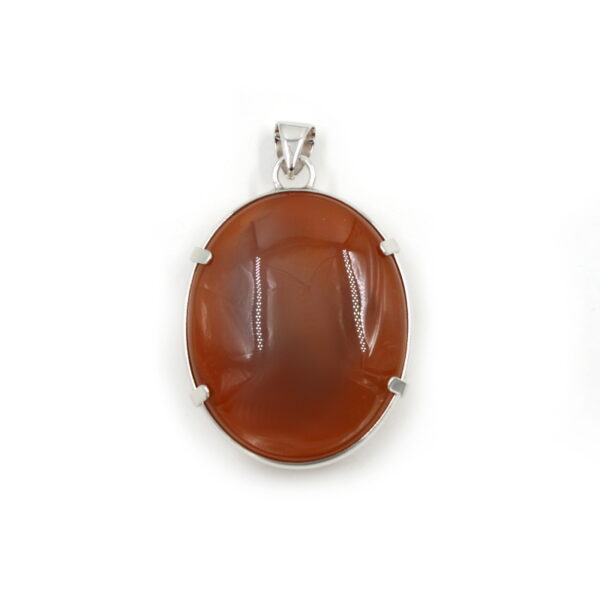 Sterling Silver Pendant carnelian oval shape