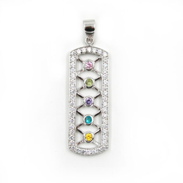 Sterling Silver Pendant with zircons and hydrotermal stone