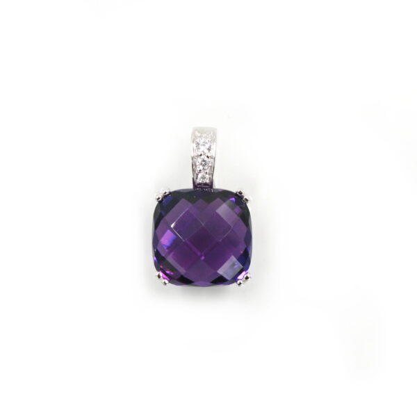 Sterling Silver Pendant with zircons and hydrotermal stone