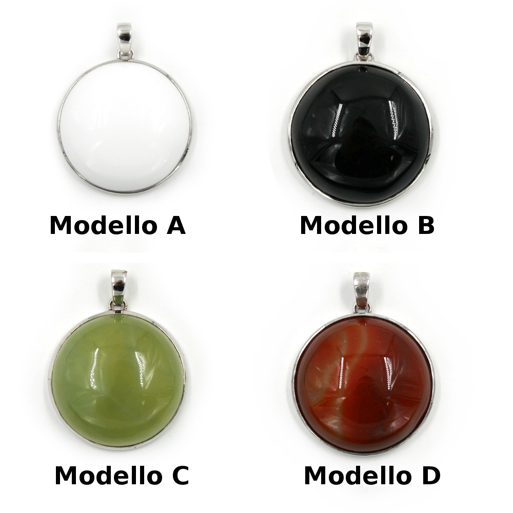 Sterling Silver Pendant with semiprecious stones