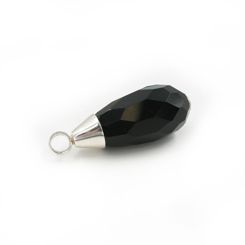 Pendente in Argento 925‰ con goccia agata nera