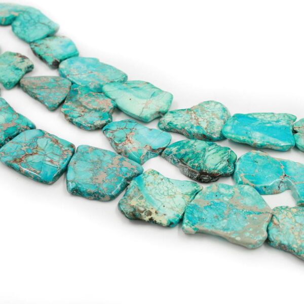Blu Imperial Jasper strands flat slab shape various size