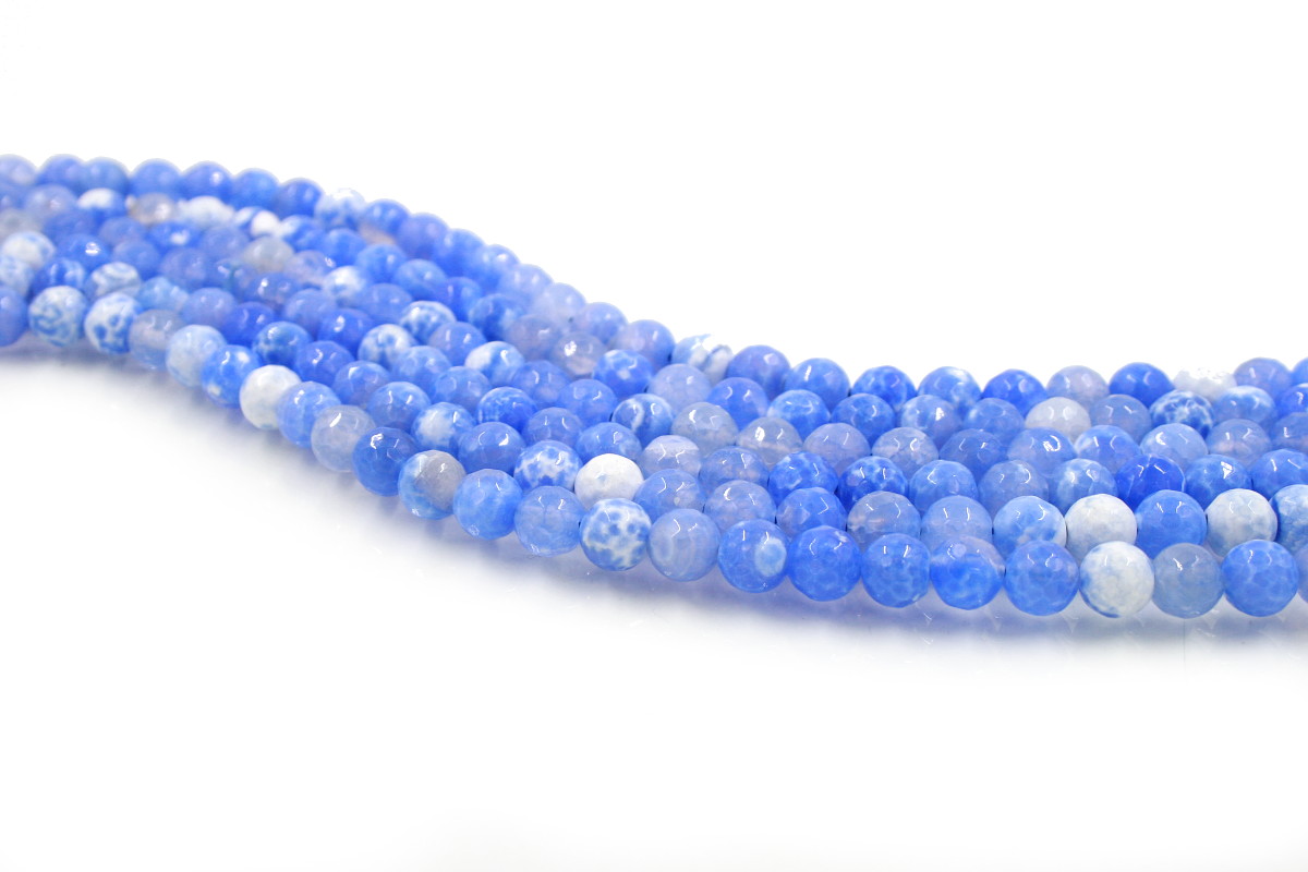 Agata di Fuoco Azzurra fili tondi sfaccettati 6mm a 10mm - immagine 3