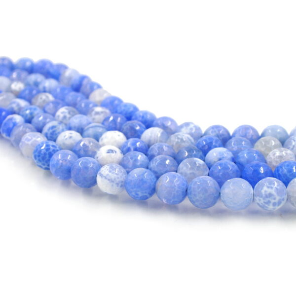 Agata di Fuoco Azzurra fili tondi sfaccettati 6mm a 10mm