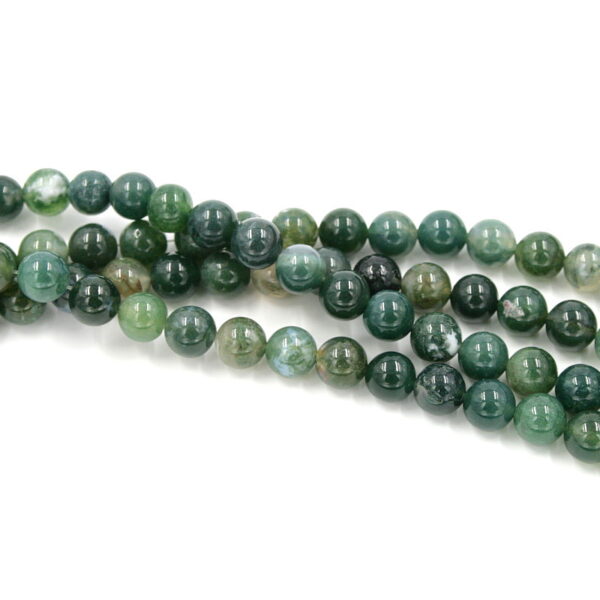 Moss Agate strands round beads 3mm to 20mm