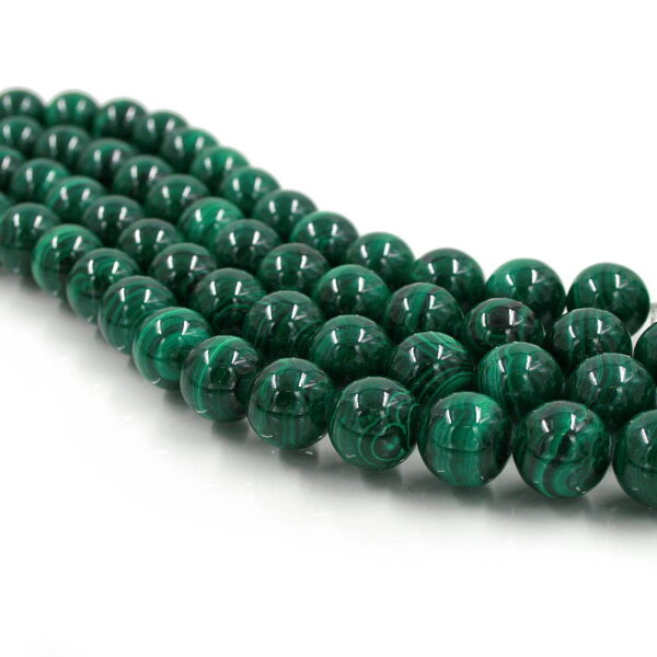 Malachite strands round shape size 16mm – A-Quality