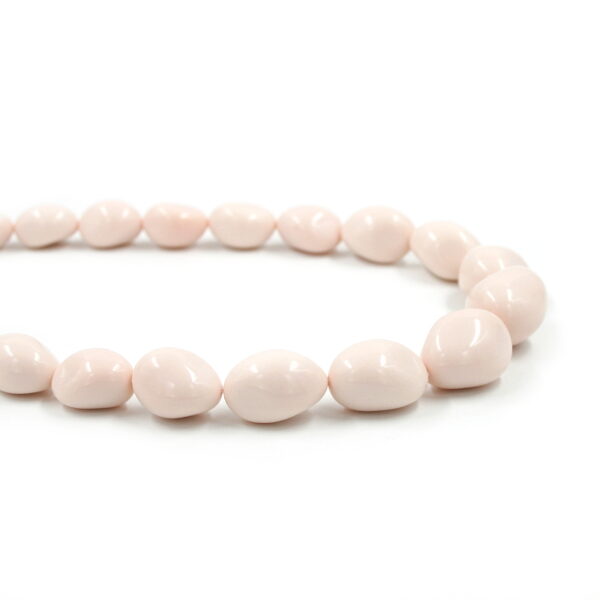 Recon pink coral strands gradation stone shape size from 18x14mm to 26x18mm