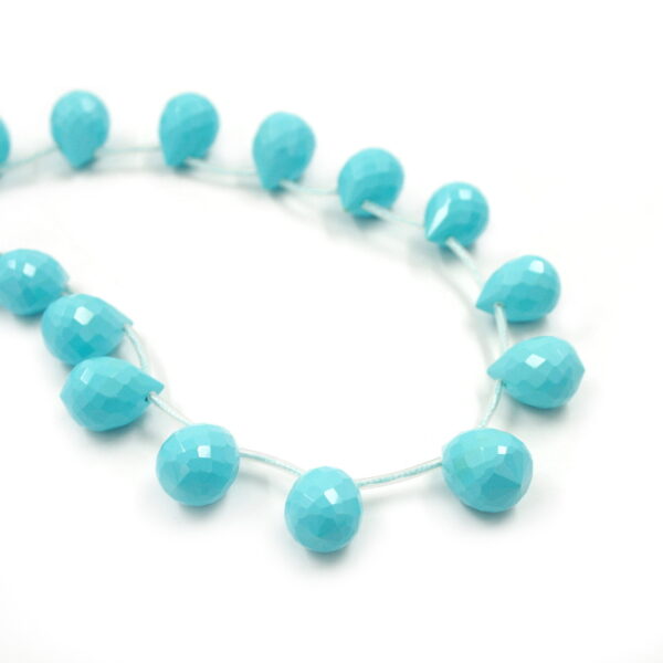 Pasta turchese fili gocce sfaccettate 18X13mm – Foro Laterale