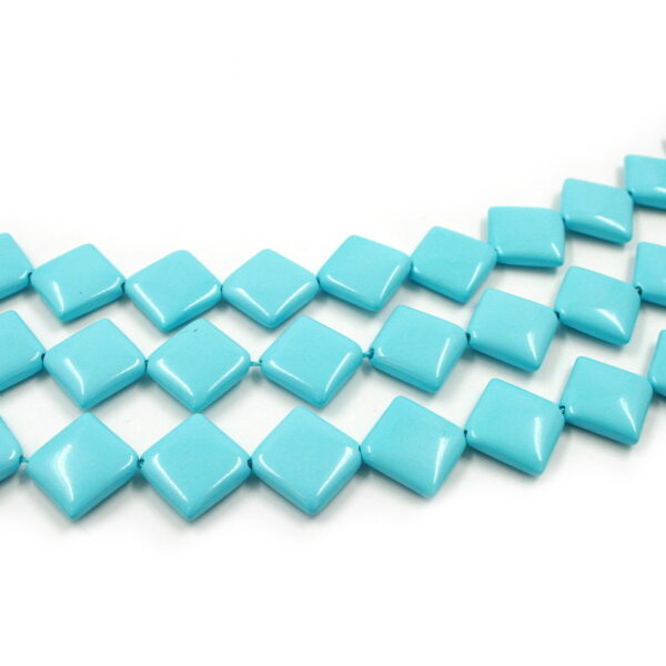 Recon turquoise strands rhombus shape size 14mm