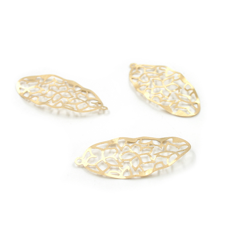 Argento 925‰ ciondolo ovale traforato satinato/ondulato – Dorato
