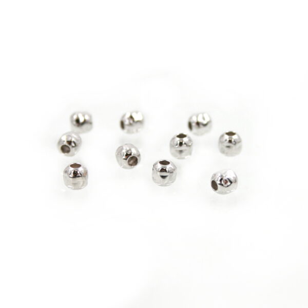 Sterling Silver hammered shpere size 4mm – Rhodium Color