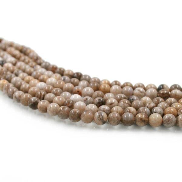 Astrophyllite silver strands round shape size 6mm