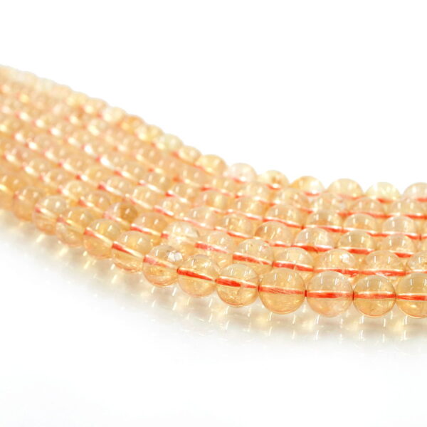 Citrine Quartz strands round shape size 8mm