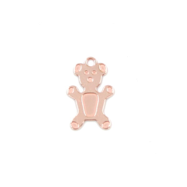 Sterling Silver lasered pendant Bear shape size 15x10mm [5pcs Bags] – Rose Color