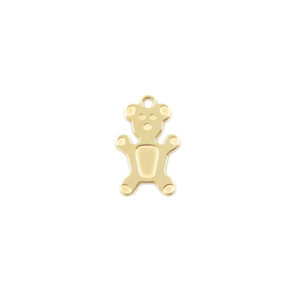 Argento 925‰ ciondolo laserato forma Orso 15x10mm [Buste da 5pz] – Dorato