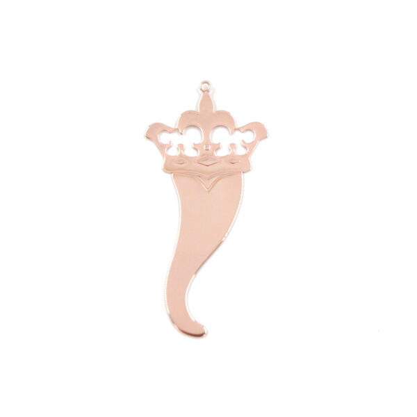 Sterling Silver lasered pendant Lucky Horn shape size  23x10mm [5pcs Bags] – Rose Color