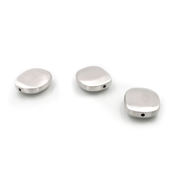Sterling Silver spacer matte rectangular shape size 28x25mm – Rhodium Color