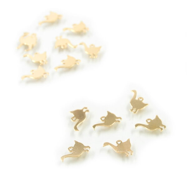 Argento 925‰ ciondolo laserato forma Oca 10mm [Buste da 10pz] – Dorato