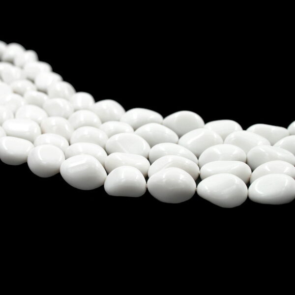 Recon white pasta strands stone shape size from 10x8mm to 21x15mm