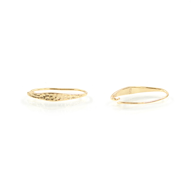Sterling silver earrings with hook 22x4mm – Golden Color