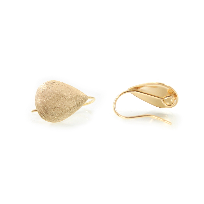 Orecchini argento Goccia Satinata 18x14mm – Dorato