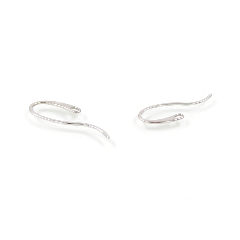 Orecchini argento ad amo con gancio 28x10mm – Rodiato - immagine 2