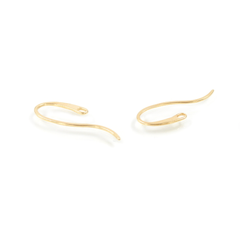 Orecchini argento ad amo con gancio 28x10mm – Dorato - immagine 2