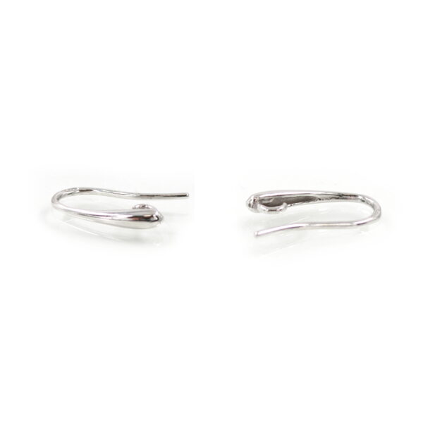 Sterling Silver earrings with hook size 17x2mm – Rhodium Color