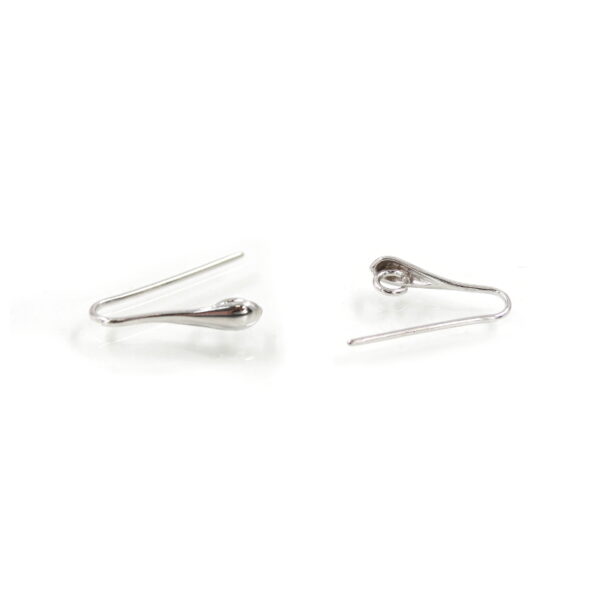 Sterling Silver earrings with hook size 17x4mm – Rhodium Color