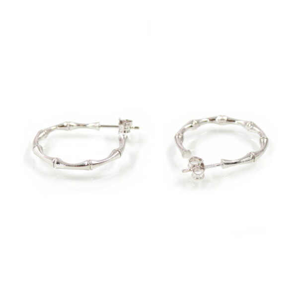 Sterling Silver pair of earrings ring shape size 25mm – Silver Color