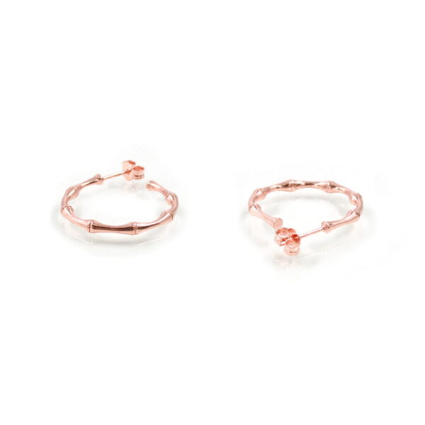 Sterling Silver pair of earrings ring shape size 25mm – Rose Color