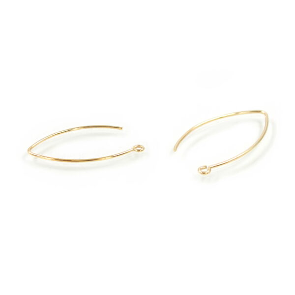 Orecchini argento a filo con gancio 32x18mm – Dorato