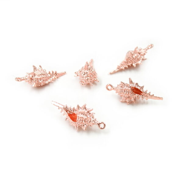 Sterling Silver pendant shell shape size 23x9mm - Rose Color