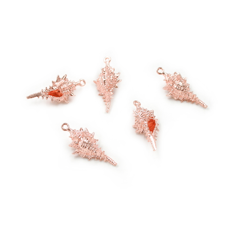 Argento 925‰ ciondolo conchiglia 23x9mm- Rosato - immagine 3