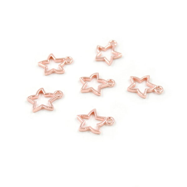 Sterling Silver pendant star shape size 9mm [10pcs Bags] – Rose Color