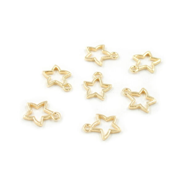 Argento 925‰ ciondolo stella forata 9mm [Buste da 10pz] – Dorato