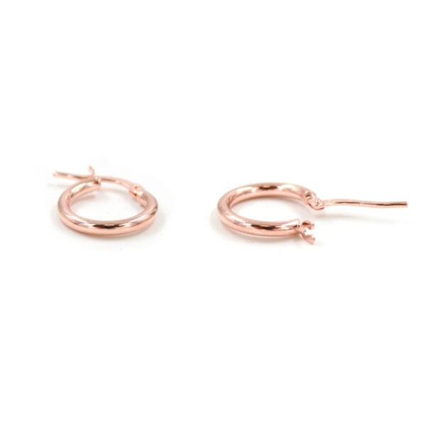 Sterling Silver pair of earrings ring shape size 12mm – Rose Color