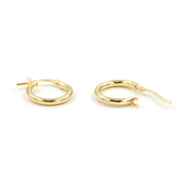 Sterling Silver pair of earrings ring shape size 12mm – Golden Color
