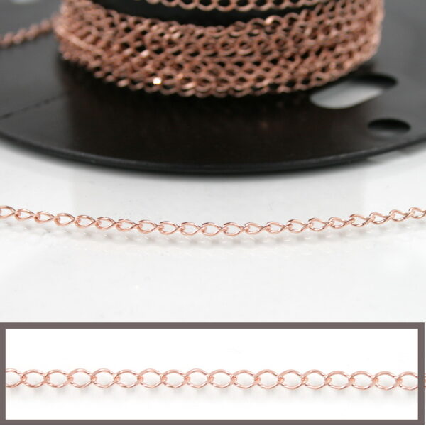 Sterling Silver chain rhombus shape size 5x3mm – Rose Color