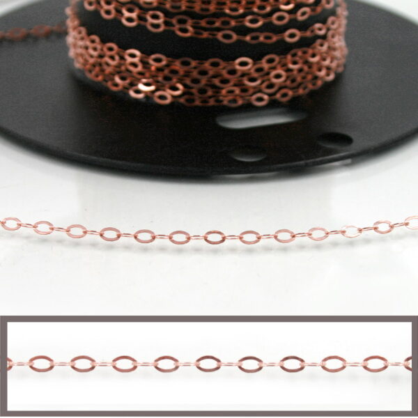 Sterling Silver flat oval chain size 4,5x2,5mm – Rose Color