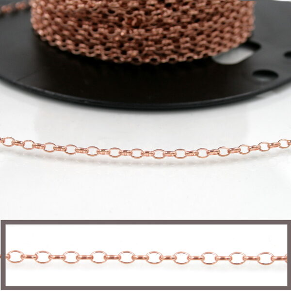 Sterling Silver chain ellipse shape size 4x2,8mm – Rose Color