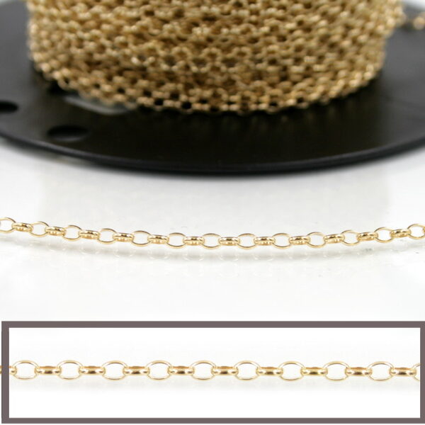 Sterling Silver chain ellipse shape size 4x2,8mm – Golden Color
