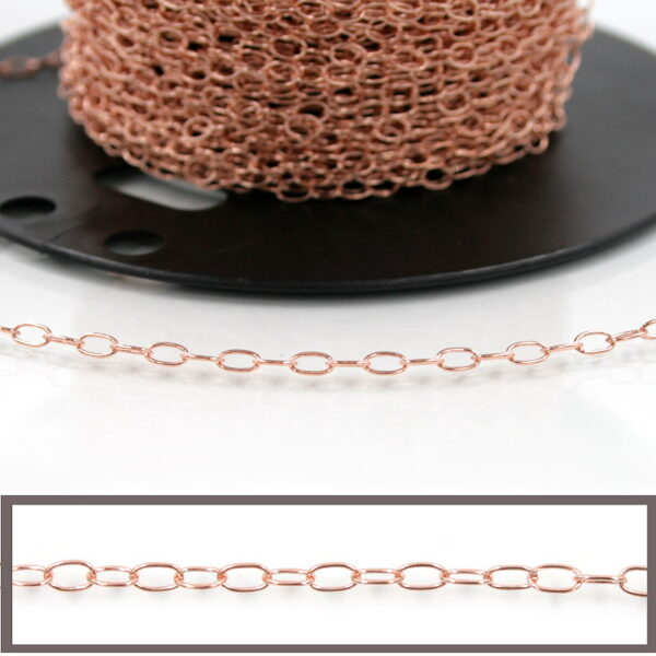 Sterling Silver oval chain size 5x3,5mm – Rose Color