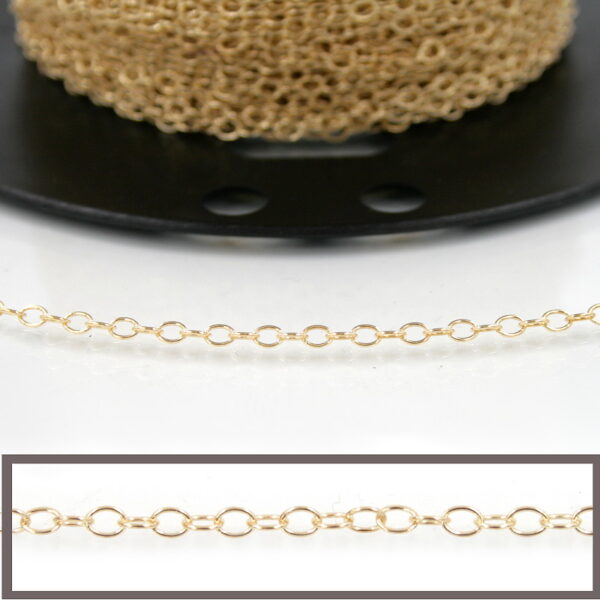Sterling Silver flat oval chain size 4x2,5mm – Golden Color