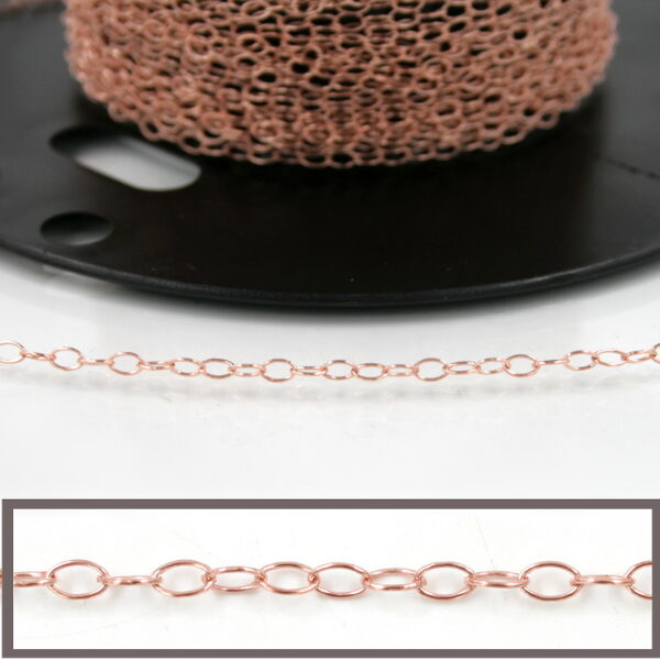 Sterling Silver forzatina chain oval shape size 3,8x2,8mm – Rose Color