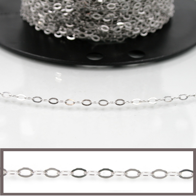 Catena ovale piatto in argento 925‰ misura 4,5x2,5mm – Rodiata