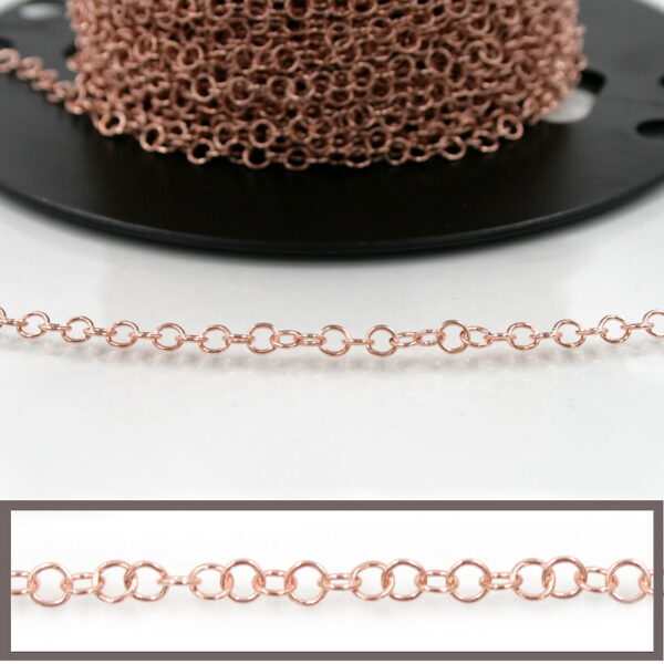 Sterling Silver Giotto chain diameter ring 4mm – Rose Color