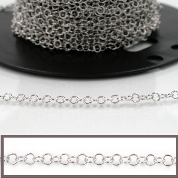 Sterling Silver Giotto chain diameter ring 4mm - Rhodium Color