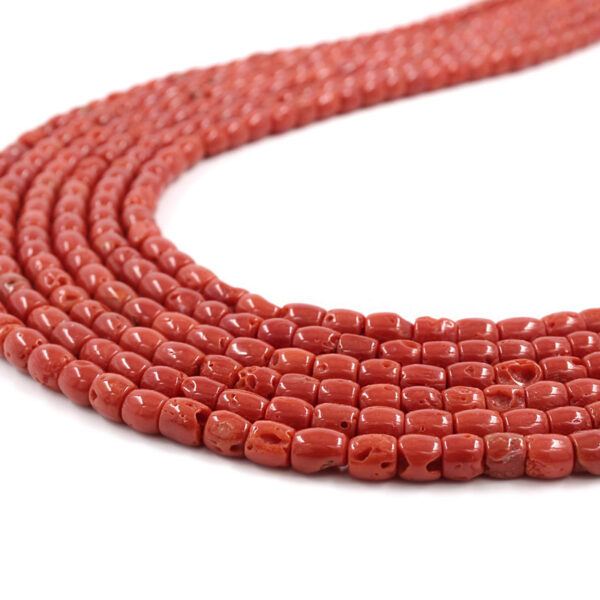 Mediterranean Coral strands barrell shape size ~6mm